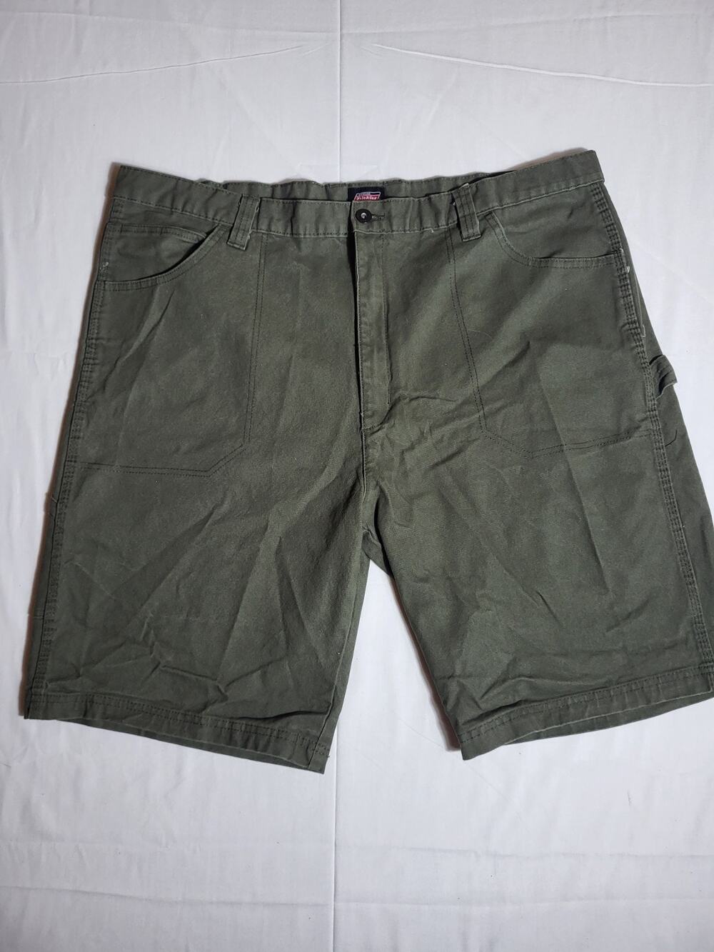 Dickies Carpenter Shorts Mens 42 Olive Green Utility Work Casual Stretch